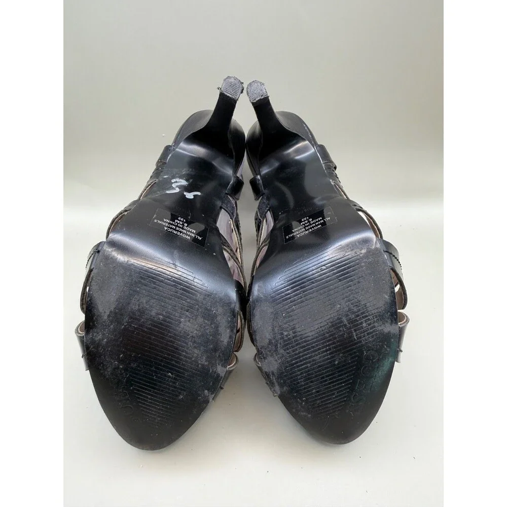 Guess Veruca Womens Black Platform Strappy Stiletto Open Toe Heels Size 8.5M